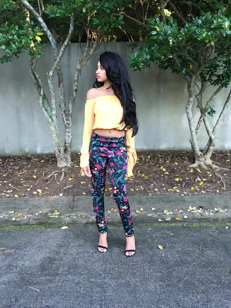 Floral print pants